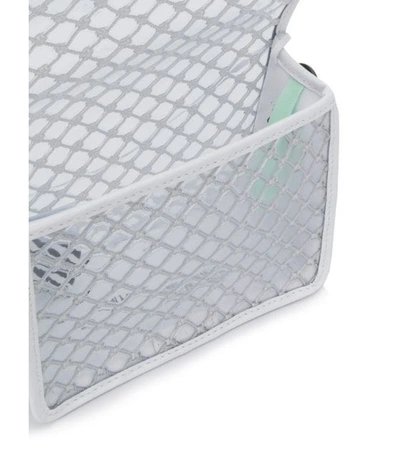 Shop Off-white Pvc Net Flap Bag In White