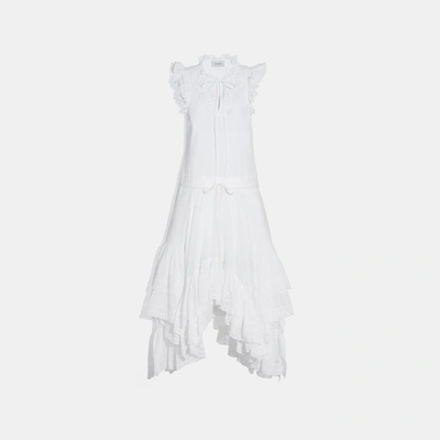 Shop Coach Cotton Prairie Dress In White