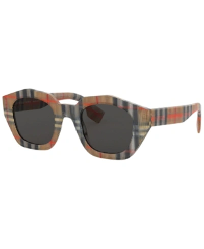 Shop Burberry Sunglasses, Be4288 46 In Vintage Check/grey