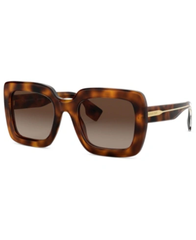 Shop Burberry Sunglasses, Be4284 52 In Light Havana/brown Gradient