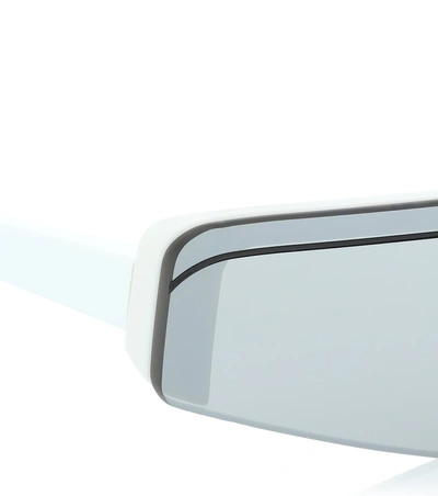 Shop Balenciaga Ski Rectangle Sunglasses In White