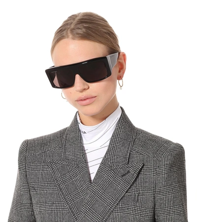 Shop Balenciaga Oversized Square Sunglasses In Black