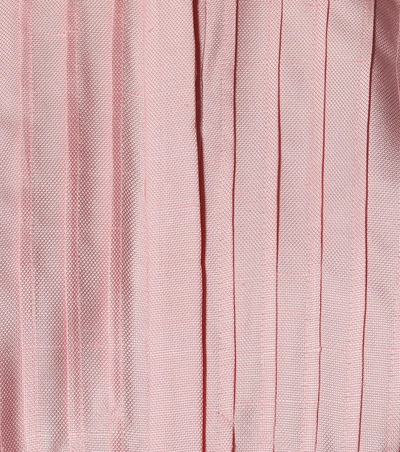 Shop Gabriela Hearst Janis Pleated Silk Midi Dress In Pink