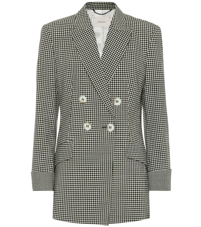 Shop Dorothee Schumacher Bold Vichy Checked Wool Blazer In Black