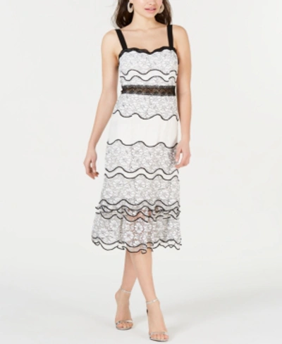 Shop Foxiedox Lumma Midi Dress In Black/white