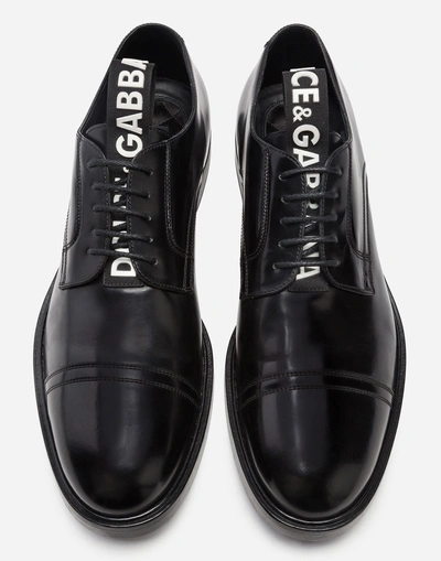 Shop Dolce & Gabbana Derby In Brushed Calfskin In Black