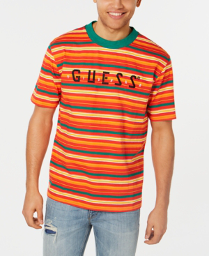 guess striped shirt orange