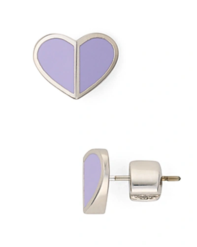 Shop Kate Spade New York Small Heart Stud Earrings In Lilac