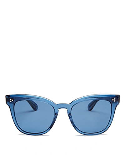 Shop Oliver Peoples Women's Marianela Square Sunglasses, 54mm In Deep Blue/dark Blue