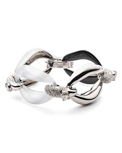 Shop Alexis Bittar Crystal Encrusted Link Bracelet In Silver