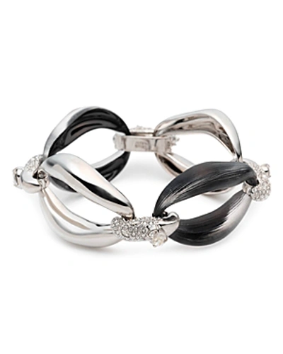 Shop Alexis Bittar Crystal Encrusted Link Bracelet In Black