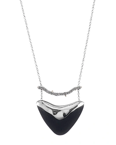 Shop Alexis Bittar Crystal Accented Bar & Shield Pendant Necklace, 16 In Black