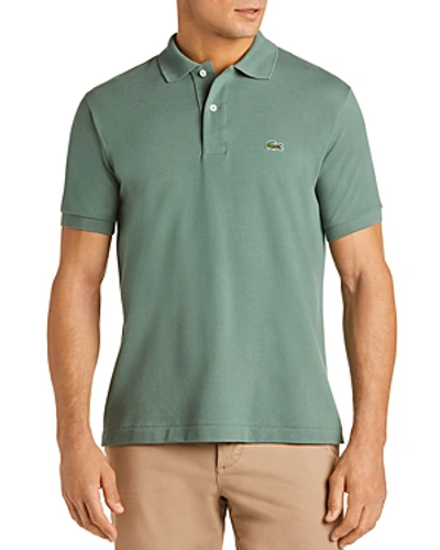 Shop Lacoste Heathered Pique Polo In Open Green
