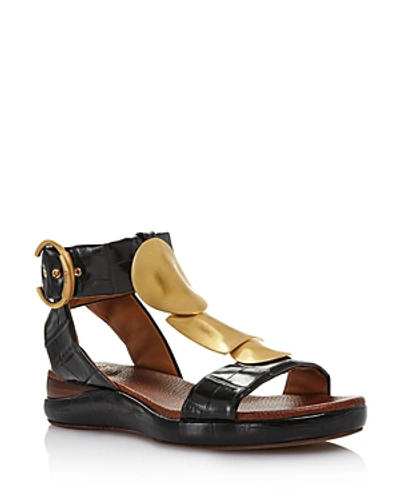 Shop Chloé Women's Wanda Flat Sandals In Black