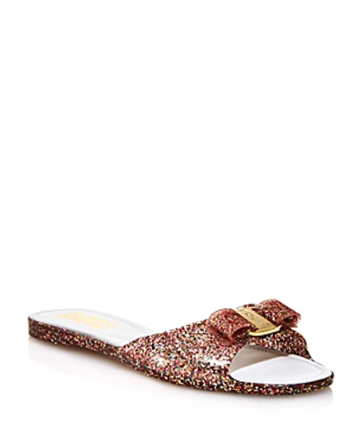 Shop Ferragamo Women's Cirella Glitter Slide Sandals In Multi