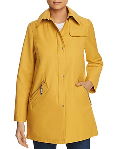 Shop Vince Camuto Hooded Raincoat In Tinsel