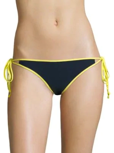 Shop Jonathan Simkhai String Bikini Bottom In Midnight Yellow
