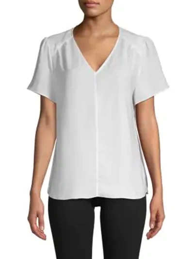 Shop Saks Fifth Avenue Flutter-sleeve Top In White
