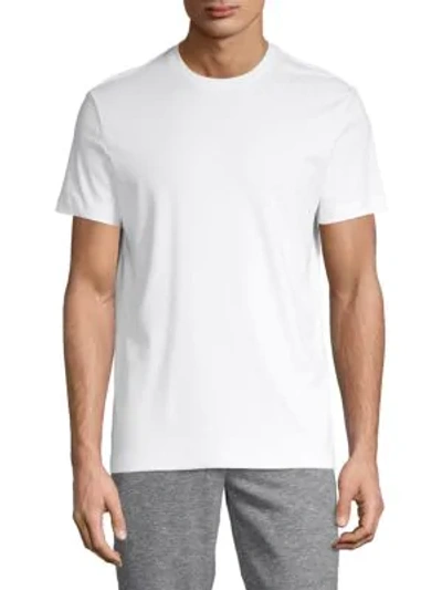 Shop Saks Fifth Avenue Men's Ultraluxe Cotton Crewneck T-shirt In White