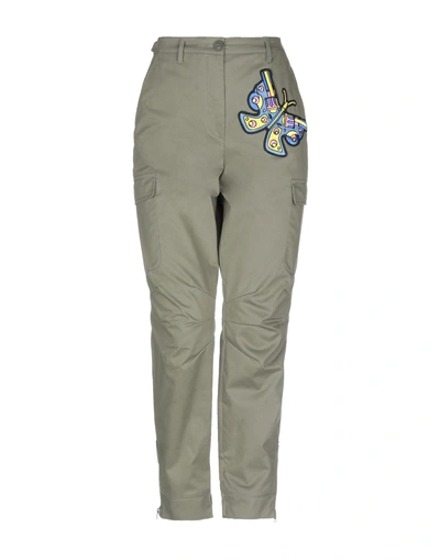 Shop Jeremy Scott Woman Pants Military Green Size 8 Cotton, Polyurethane