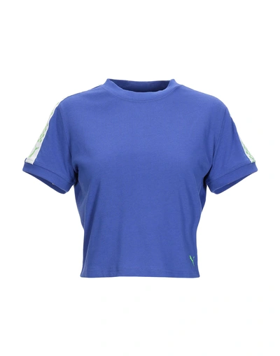 Shop Fenty X Puma T-shirts In Bright Blue