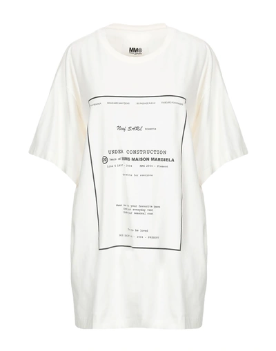 Shop Mm6 Maison Margiela T-shirts In White