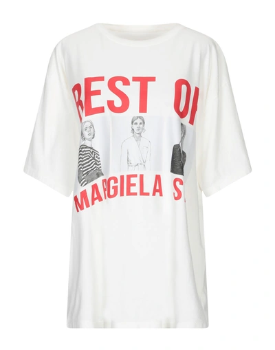 Shop Mm6 Maison Margiela T-shirts In Ivory