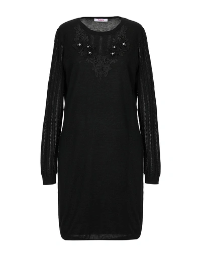 Shop Blugirl Folies Blugirl Blumarine Woman Short Dress Black Size 10 Polyester, Polyamide, Acrylic, Wool