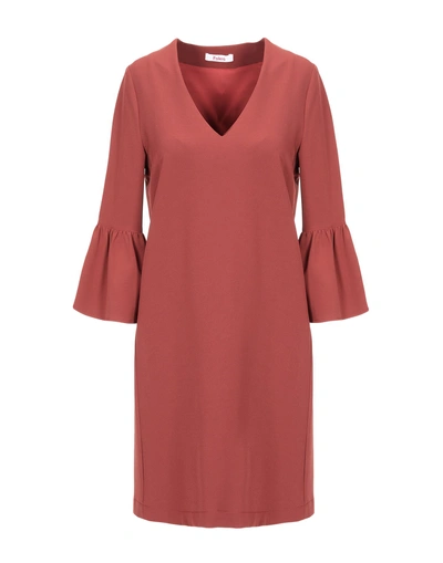 Shop Blugirl Folies Blugirl Blumarine Woman Mini Dress Brick Red Size 6 Polyester, Elastane