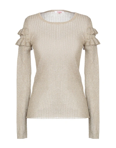 Shop Blugirl Folies Blugirl Blumarine Woman Sweater Khaki Size 2 Viscose, Polyester In Beige