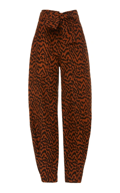 Shop Ulla Johnson Storm High-rise Tapered Jeans In Animal