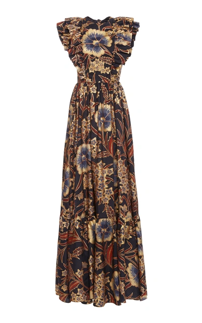 Shop Ulla Johnson Antoinette Floral-print Silk Maxi Dress