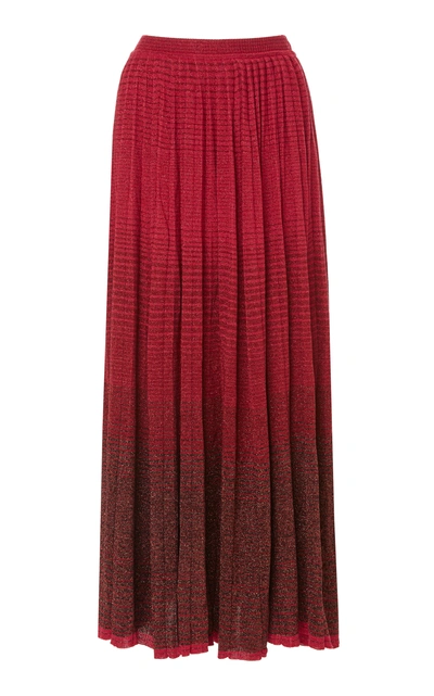 Shop Ulla Johnson Billie Metallic Stretch-knit Maxi Skirt In Pink