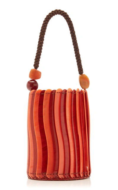 Shop Ulla Johnson Asli Resin Basket Bag In Orange