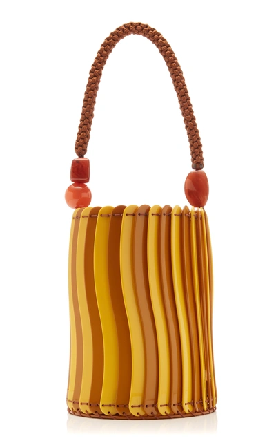 Shop Ulla Johnson Asli Resin Basket Bag In Yellow