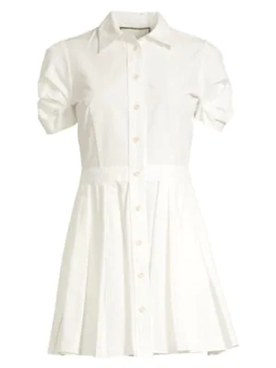 Shop Alexis April Puff-sleeve Shift Dress In White