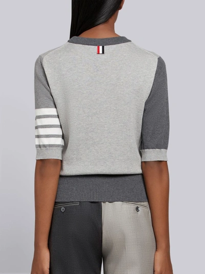 Shop Thom Browne 4-bar Fun-mix Cotton Tee In Grey