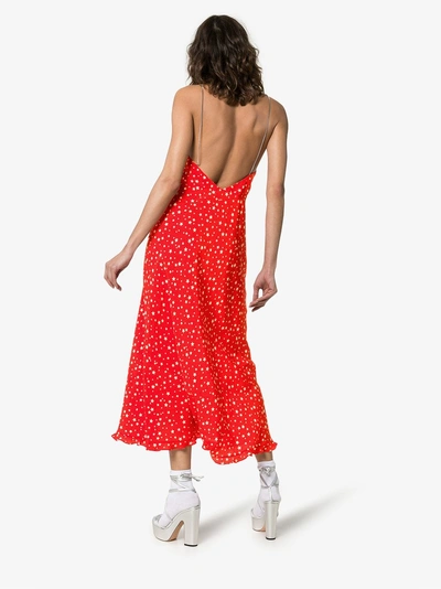 Shop Miu Miu Star Print Dress In Red