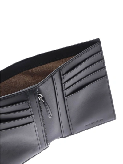 Shop Ermenegildo Zegna Leather Wallet In Black