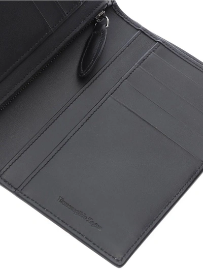 Shop Ermenegildo Zegna Leather Wallet In Black