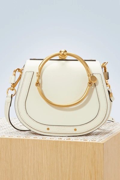 Shop Chloé Small Nile Bracelet Bag In Off-white