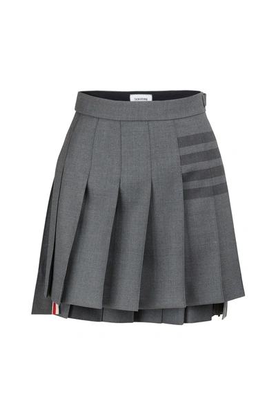 Shop Thom Browne Wool-blend Mini Skirt In Med Grey