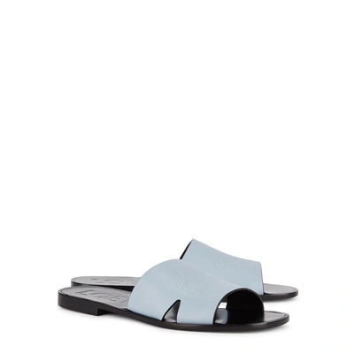 Shop Loewe Blue Leather Mules