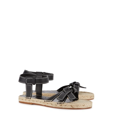 Shop Loewe 25 Black Leather Sandals