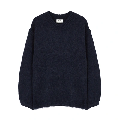 Shop Acne Studios Navy Knitted Jumper