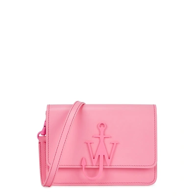 Shop Jw Anderson Anchor Logo Leather Cross-body Bag In Pink