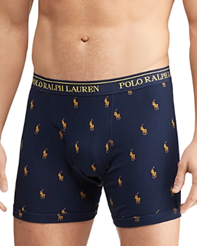 Shop Polo Ralph Lauren Classic Fit With Wicking Boxer Briefs - 3 Pack In Cruise Navy