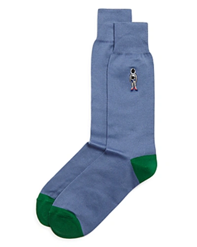 Shop Paul Smith Embroidered Astronaut Socks In Gray Blue