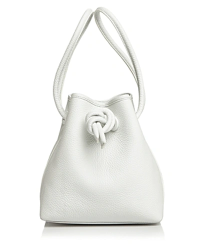 Shop Vasic Bond Small Leather Bucket Bag In White