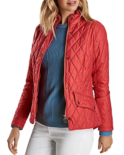 Shop Barbour Cavalry Quilted Jacket In Pomegranate